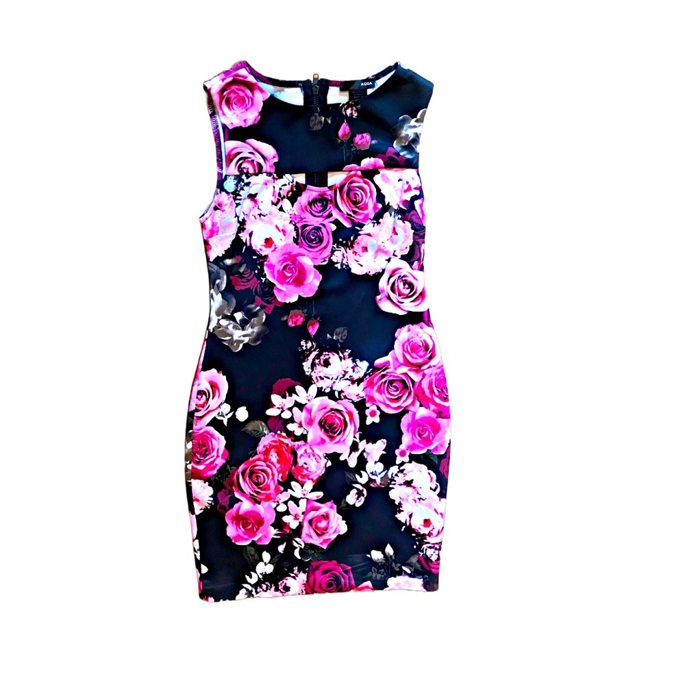 Bodycon Keyhole Floral Mini Dress